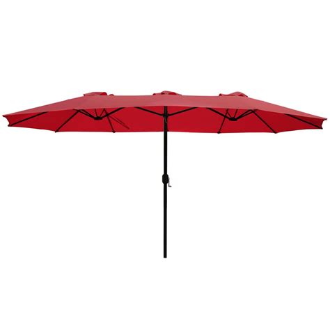 Maypex 15 Ft X 9 Ft Market Rectangular Outdoor Patio Umbrella In Red