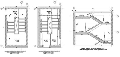 Staircase Detail Plans And A Section Of A Building Working Plan With