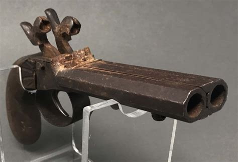 Hand Cannon Original Civil War Period Cap And Ball Double Barrel Steel