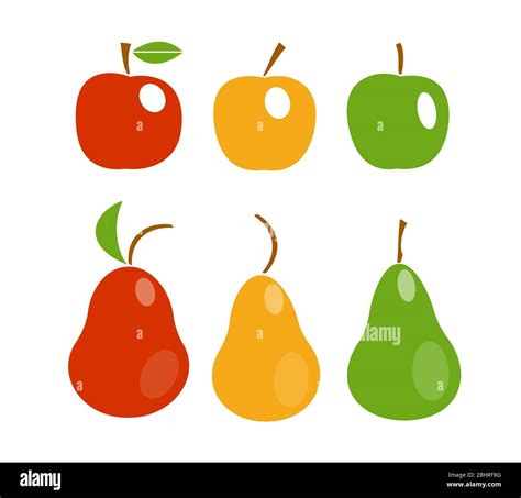 Apples And Pears Cartoon Set Stock Vector Image And Art Alamy