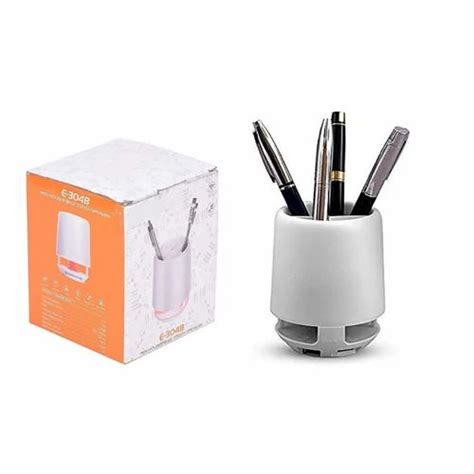 51 White Pen Stand With Led Lights And Bluetooth Speaker At Rs 250