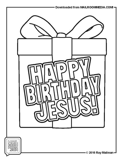 Coloring Page Happy Birthday Jesus Mailroommedia