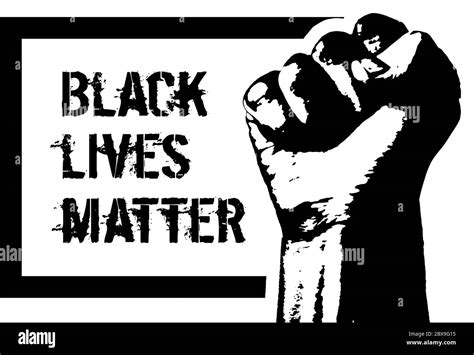 Black Lives Matter Vector Illustration With Hand Stock Vector Image