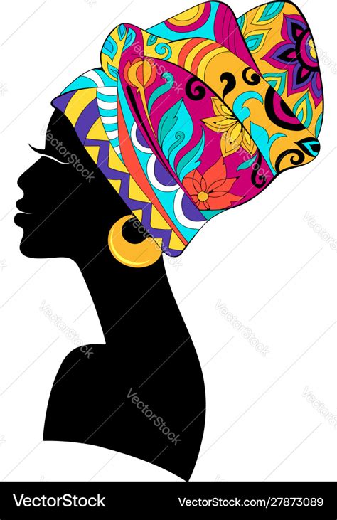 African Woman Silhouette With Bright Multicoloured