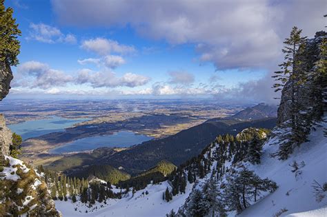 Photos Bavaria Germany Lake Forggensee Nature Mountain Snow Horizon