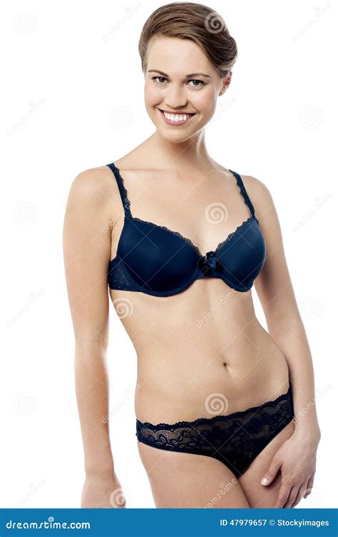 Smiling Woman In Lingerie Stock Image Image Of Slim