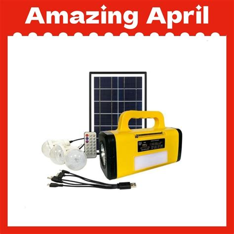 Portable Solar Energy Power Home Lighting System Kit With Fm Radio