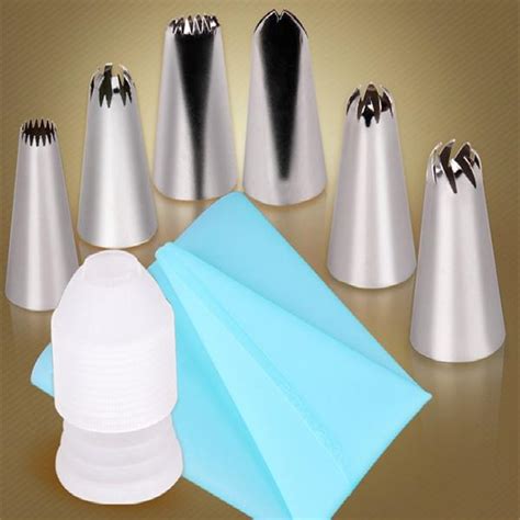 Buy Silicone Icing Piping Cream Pastry Bag 8x Stainless Steel Nozzle
