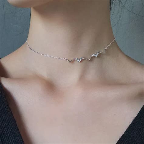 Cz Chocker Necklace Women 100 925 Sterling Silver Nacklace Jewellery