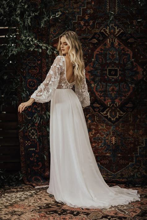 Long Sleeve Silk Wedding Dress Jenniemarieweddings