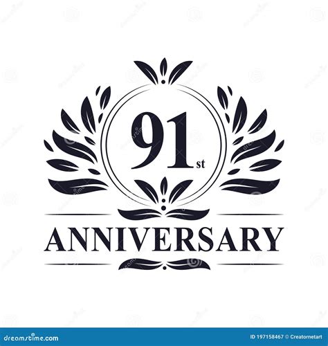 91st Anniversary Celebration Luxurious 91 Years Anniversary Logo