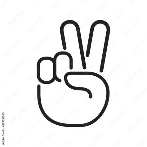 Hand Peace Sign Truce Finger Peace Sign Vector Icon Symbol