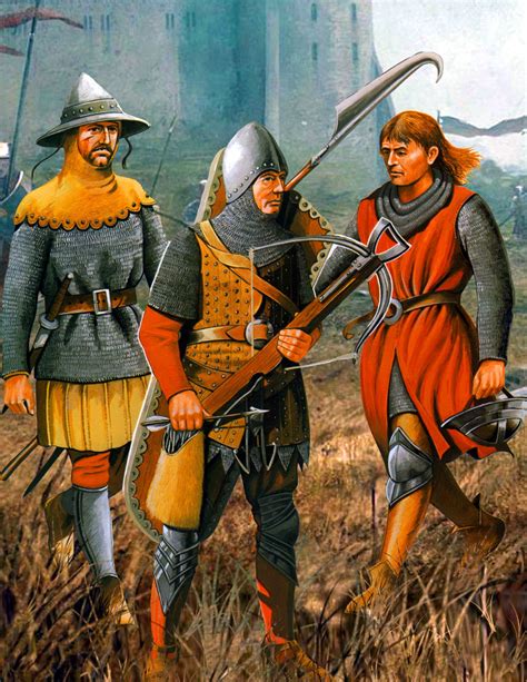 French Infantrymen And Crossbowmen During The Hundred Years War