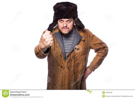 Angry Russian Man Threaten With A Fist Stock Photo - Image of isolated ...