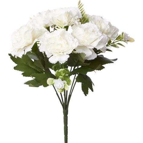artificial carnation flower bunch white