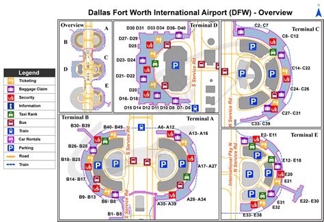 Dallas Tx Airport Map Tourist Map Of English