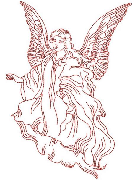 Patterns Angels And Fairies Machine Embroidery Redwork Redwork