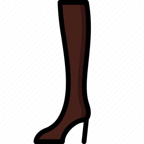 Boots, clothing, colour, high, knee, womens icon - Download on Iconfinder png image