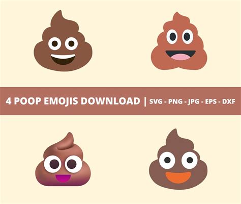 Poop Emoji Svg Png Poo Emoji Clipart Files Emoji Collection Emoji