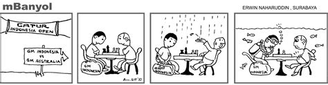 Kartun strip tentang banjir dan catur | katakan dengan gambar