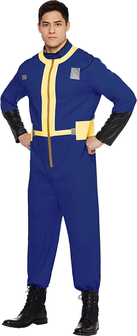 Amazon Com Spirit Halloween Adult Mens Vault Dweller Costume Fallout Blue M Clothing