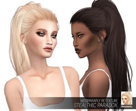 Sims 4 Hairs Miss Paraply Stealthic Paradox Hair Retextured