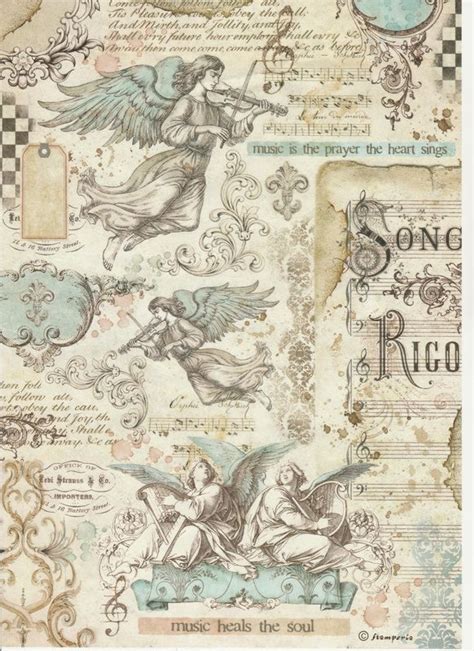 Rice Paper Music Angels Napkin Shop Rice Paper Vintage Paper Decoupage