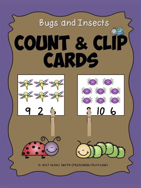 Free Bugs And Insects Count And Clip Cards Clip Cards Insects