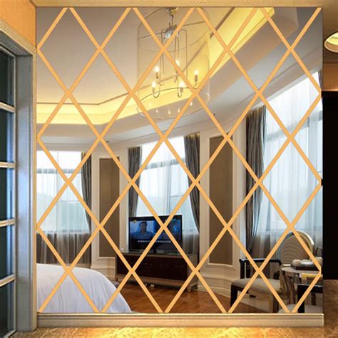 1pcs 3dmirror Diamond Three Dimensional Wall Stickers Living Room Tv