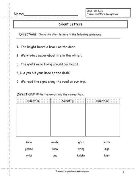 Second Grade Phonics Worksheets And Flashcards — Db