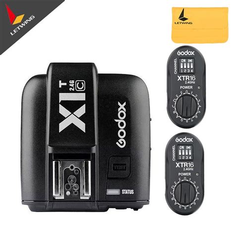 2x godox xtr 16 wireless 2 4g power control flash receivers x1t c ttl wireless transmitter for