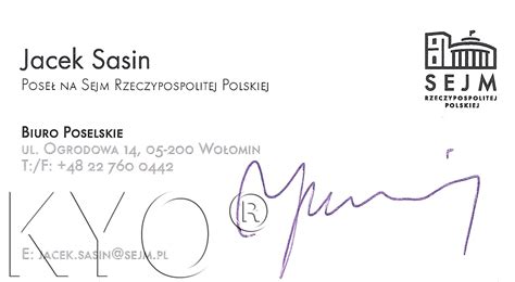 Jacek robert sasin is a polish politician and former local government official. Chris Autographs: Jacek Sasin