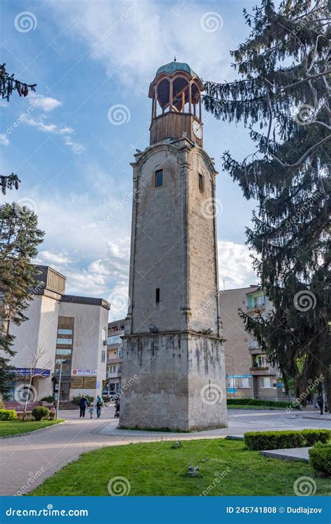 Razgrad Bulgaria April 30 2021 Historical Clock Tower In Raz