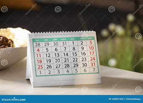 Paper Calendar On Wooden Table Indoors Stock Photo Image Of Number