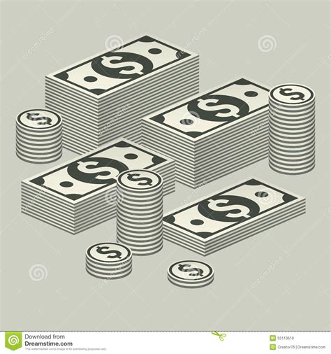 Piles Of Money Vector 57160493