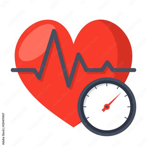 Blood Pressure Concept With Blood Pressure Meter And Heart Vector