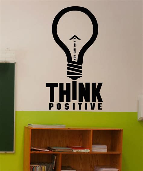 Think Positive You Can Do It Quote Vinyl Wall Decal Sticker 5296