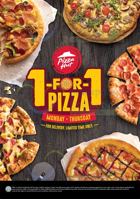 Check out our menu for your favourites or try something new in a special deal. Pizza Hut Delivery: 1-FOR-1 pizzas from Mondays to ...