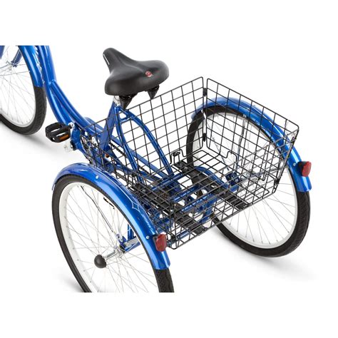 Schwinn Meridian Adult Tricycle Inch Wheels Rear Storage Basket Blue Walmart Com
