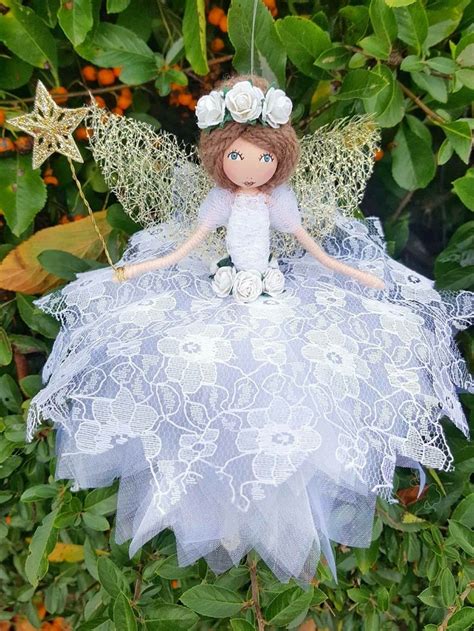 Flower Fairy Using Lace And Tulle Fairy Dolls Fairy Garden Crafts