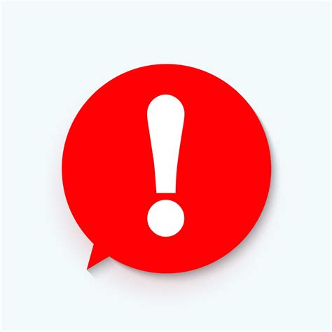 Red Attention Sign In Speech Bubble Exclamation Mark Icon Vector