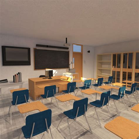 Classroom University 3d Model Cgtrader