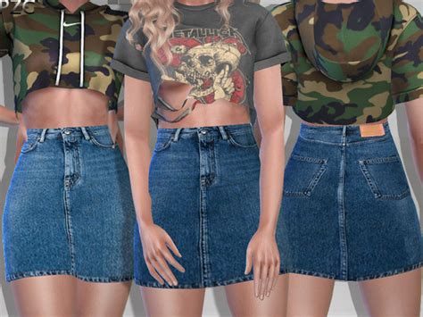 Guided Denim Jeans Skirt By Pinkzombiecupcakes At Tsr Sims 4 Updates