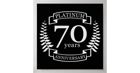 70th Wedding Anniversary Platinum Poster Zazzle