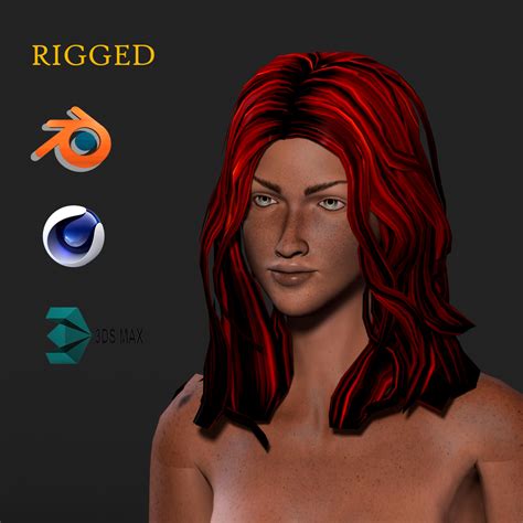 Beautiful Naked Woman Rigged D Game Character Low Poly Cad Files