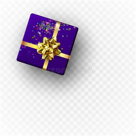 Decorative Floral Gift Box With Gold Bow Stock Vector Illustration Of Celebration Happy