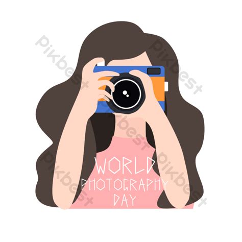 ภาพสาวถือกล้องถ่ายรูปวันถ่ายภาพโลกเทมเพลต แบบ Ai ดาวน์โหลดฟรี Pikbest