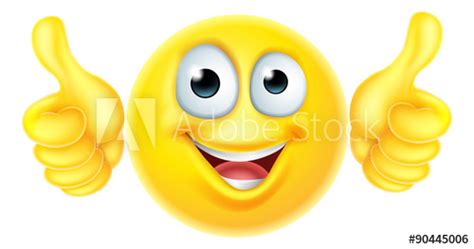 Thumbs Up Emoticon Emoji Stock Vector Adobe Stock