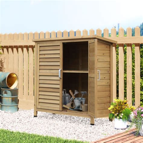 Outsunny Garden Storage Shed Solid Fir Wood Garage Organisation W