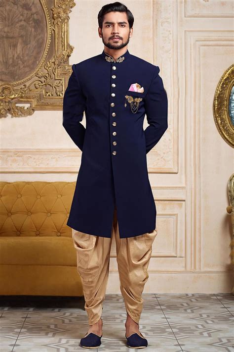 Men Designer Embroidered Wedding Sherwani Set Wedding Indian Suit For